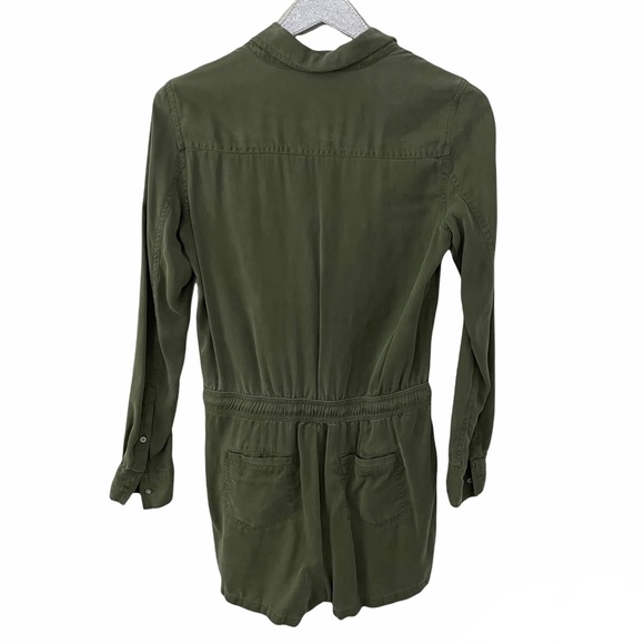 Lou & Grey Army Green Long Sleeve Button Up Romper - Picture 3 of 11